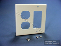 Leviton White Decora GFCI GFI Cover Duplex Outlet Receptacle Wall Plate 80746-W