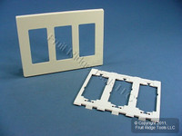 Leviton Almond Decora Plus Screwless 3-Gang Wallplate GFCI GFI Cover 80311-SA