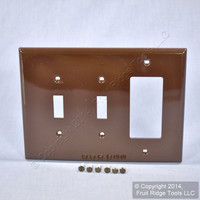 Leviton Brown Commercial Decora Switch Combination Unbreakable Wallplate Cover PJ226