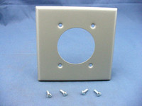 Leviton Gray Steel 2-Gang 2.15" Receptacle Wallplate Outlet Cover Dryer Range Welder 4934