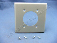 Leviton Gray Steel 2-Gang 2.15" Receptacle Wallplate Outlet Cover Dryer Range Welder 4934