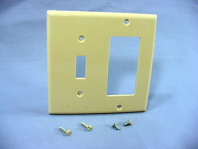 ???? ???? Leviton Ivory Thermoplastic Combination Switch Plate Decora GFCI  Cover Nylon Wallplate GFI 80707-I In Stock Fruit Ridge Tools