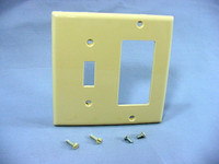 Leviton Ivory Thermoplastic Combination Switch Plate Decora GFCI Cover Nylon Wallplate GFI 80707-I