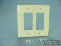 Leviton Midway Light Almond 2-Gang Leviton Decora Wallplate GFCI GFI Cover 80609-T