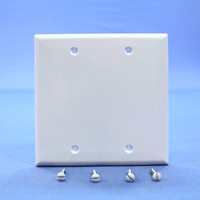 Cooper White Standard 2-Gang Blank Thermoplastic Unbreakable Wallplate Cover 5137W
