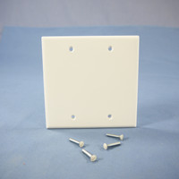 Cooper White STANDARD 2-Gang Blank Cover Box Mounted Thermoset Wallplate 2137W