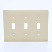 Hubbell Almond UNBREAKABLE Nylon 3-Gang Toggle Switch Cover Wallplate Switchplates NP3AL