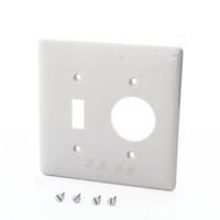 Hubbell Gray 2-Gang Toggle Switch 1.4" Outlet Receptacle Wallplate Cover NP17GY