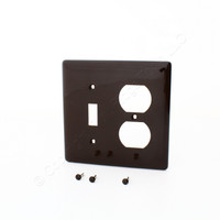 Hubbell Brown 2-Gang UNBREAKABLE Wallplate Switch Duplex Receptacle Outlet Cover NP18