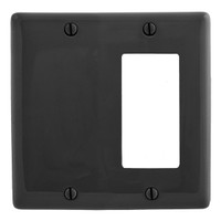 Hubbell Black Decorator/GFCI/Rocker Blank Cover Switchplate Wallplate NP1326BK
