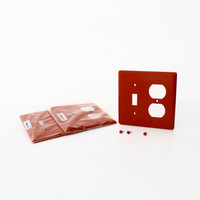 3 Hubbell Red 2-Gang UNBREAKABLE Wallplates Switch Duplex Receptacle Outlet Cover NP18R