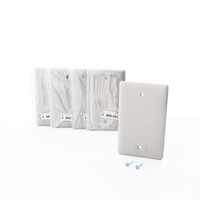 5 Hubbell Gray 1-Gang Blank Unbreakable Nylon Covers Box Mount Wallplate NP13GY