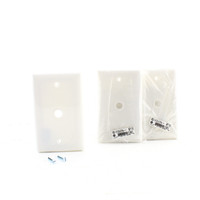 3 Hubbell White Cable Wallplates Nylon Telephone Cover .406" Hole BoxMount NP11W