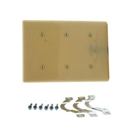 Hubbell Ivory UNBREAKABLE Nylon 3-Gang Strap Mount Blank Cover Wallplate NP34I