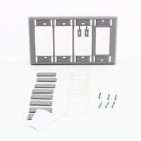 Hubbell Gray Decorator/iStation Module Frame Plate 4-Gang w/ID Window IMFP1D3GY