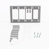 Hubbell Gray Decorator/iStation Module Frame Plate 4-Gang w/ID Window IMFP1D3GY