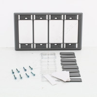 Hubbell Gray iStation Module Frame Plate 4-Gang Configurable w/ID Window IMF4GY