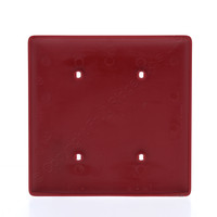Hubbell RED UNBREAKABLE Nylon 2-Gang Strap Mount Blank Cover Wallplate NP24R