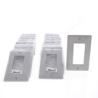 25 Hubbell Gray Decorator GFCI Rocker Switch Covers Unbreakable Wallplate NP26GY