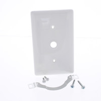 Hubbell White Cable Wallplate NYLON Phone Cover .406" Hole Strap Mount NP12W