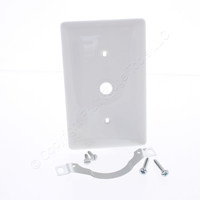 Hubbell White Cable Wallplate NYLON Phone Cover .406" Hole Strap Mount NP12W