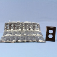 25 Hubbell Brown UNBREAKABLE Duplex Receptacle Wallplate Mid-Size Outlet Covers NPJ8