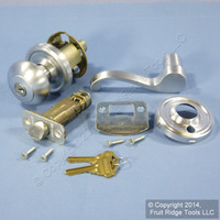 3 LEFT Weslock Traditonale Impresa 640 Satin Chrome Keylock Knob w/ Calais Latch