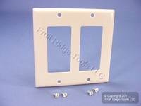 New Leviton Light Almond Decora 2-Gang Wallplate GFCI GFI Plastic Cover 80409-T