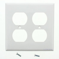 Eagle White 2-Gang Receptacle Wallplate Unbreakable Duplex Outlet Cover 5150W