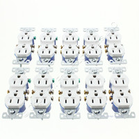 10 Eaton White Residential Duplex Outlet Receptacles NEMA 5-15R 15A 125V 270W