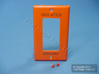 Leviton Orange Unbreakable Decora "ISOLATED GROUND" Wallplate GFCI GFI Cover 80401-IG