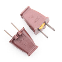 2 Cooper Brown Straight Blade Male Plugs w/Cord Clip 15A 125V Non-Polarized Non-Grounding NEMA 1-15 1-15P SA840B