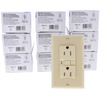 10 Eaton Ivory Tamper Resistant GFCI Self-Test Outlet Duplex Receptacles 15A NEMA 5-15R TRSGF15V