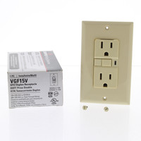 Cooper Ivory Heavy Duty Grade GFCI GFI Receptacle Outlet NEMA 5-15R 15A VGF15V