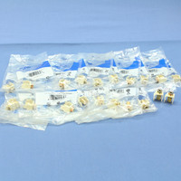 10 PAIRS Almond Leviton 1-Port Quickport Banana Jacks Red/Black Stripped 40837-A