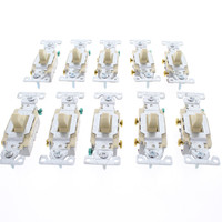 10 Eaton Ivory COMMERCIAL Single Pole ON/OFF Toggle Light Switches 15A CS115V