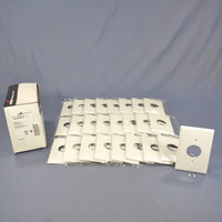 25 Cooper Mid-Size White 1.406" Receptacle Thermoset Wallplate Single Outlet Covers 2031W