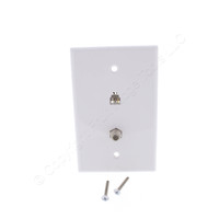 Eaton White 4-Wire Telephone Jack Coaxial Cable Mid-Size Wallplate 3536-4W