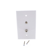 Eaton White 4-Wire Telephone Jack Coaxial Cable Mid-Size Wallplate 3536-4W