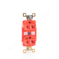 Bryant Hubbell Orange Isolated Ground INDUSTRIAL Receptacle Duplex Outlet 20A BRY5362IG