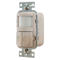 Hubbell Light Almond Occupancy Sensor Neutral Required 2-Circuit PIR 120VAC WS1024LA