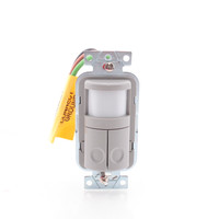 Hubbell Gray Vacancy Sensor Switch w/Nightlight No Neutral Required 2-Circuit WS1021NGY