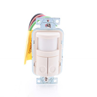 Hubbell Lt Almond Vacancy Sensor Switch w/Nightlight No Neutral Required 2-Circuit WS1021NLA