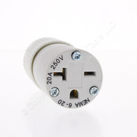 Bryant White Hospital Grade Connector Female Plug 20A 250V NEMA 6-20R 8469NC