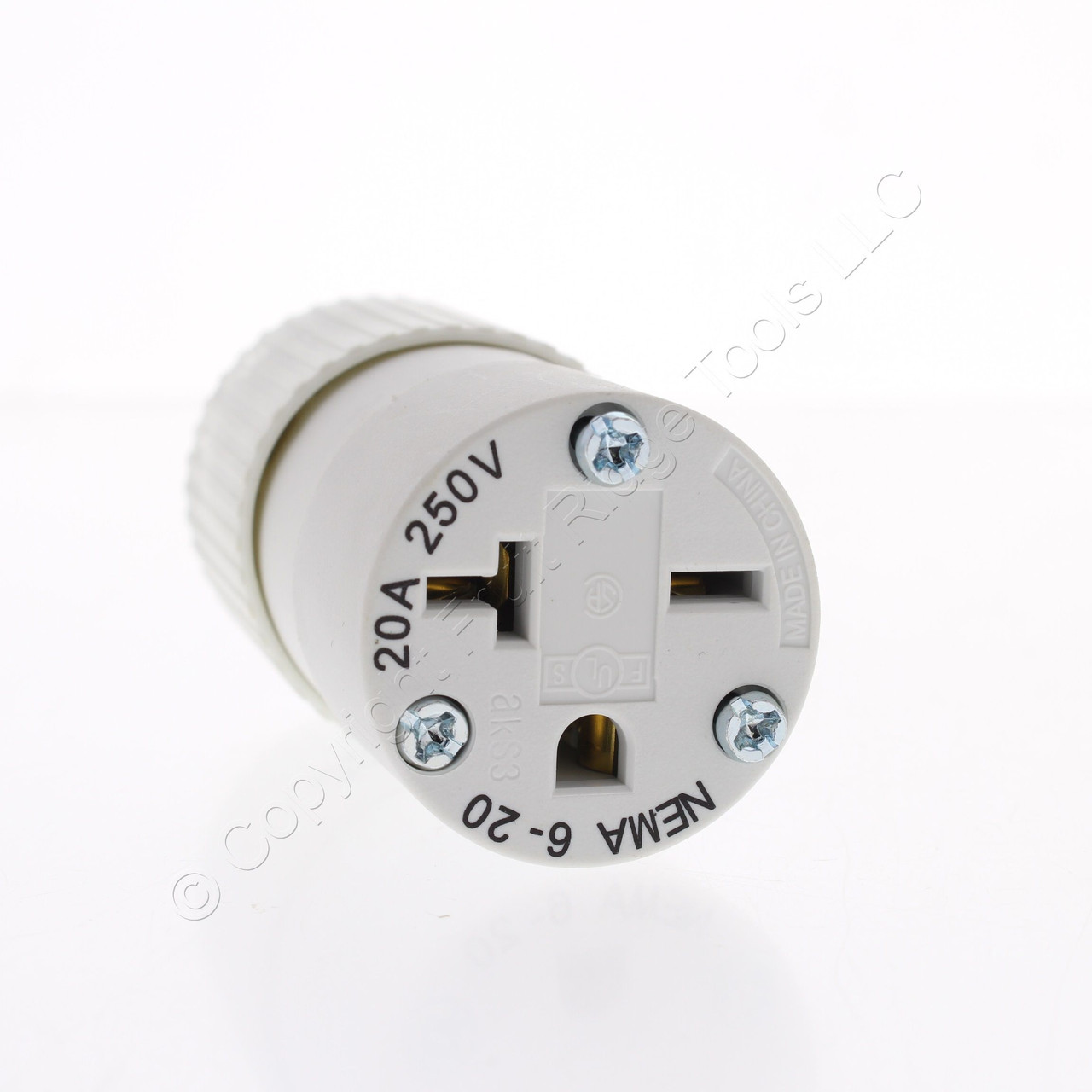🏠 Bryant White Hospital Grade Connector Female Plug 20A 250V NEMA 6-20R ...