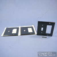 3 Leviton Black Switch Decora GFCI Receptacle Combination Wallplate Covers 80405-E