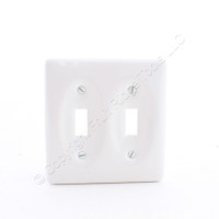 Creative Accents White Porcelain 2-Gang Toggle Switch Cover Plate Wallplate