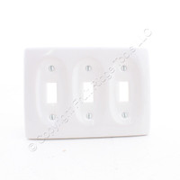 Creative Accents White Porcelain 3-Gang Toggle Switch Cover Plate Wallplate