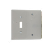 Hubbell White Mid-Size UNBREAKABLE 2-Gang Blank Toggle Switch Cover Nylon Wallplate NPJ113W