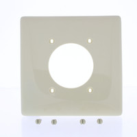 Hubbell Ivory 2-Gang 2.16" Outlet Cover UNBREAKABLE Receptacle Nylon Wallplate Dryer Range NP703I